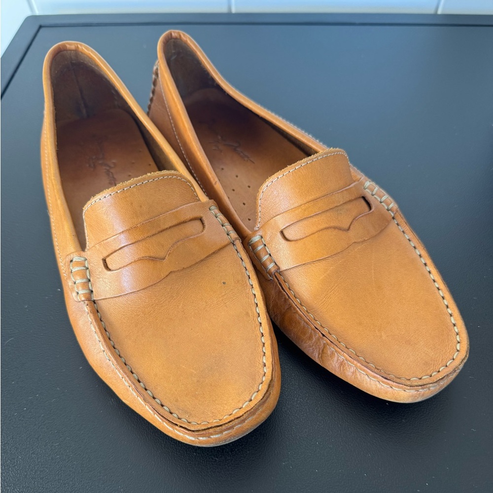 Massimo Matteo Penny Keeper Women’s Driving Loafer Tan Bison Leather Size 10